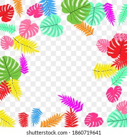 Vector tropical pattern from colorful foliage. Festive decoration. Beautiful spring garden. Summer garden. Summer tropical leaf. Natural spring style.