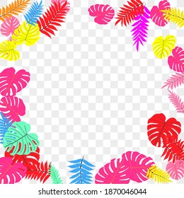 Vector tropical pattern from colorful foliage. Festive decoration. Beautiful spring garden. Summer garden. Summer tropical leaf. Natural spring style.