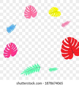 Vector tropical pattern from colorful foliage. Festive decoration. Beautiful spring garden. Summer garden. Summer tropical leaf. Natural spring style.