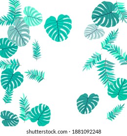 Patrón tropical vectorial a partir de follaje colorido. Decoración festiva. Hermoso jardín primaveral. Jardín de verano. Hoja tropical de verano. Estilo primaveral natural.