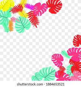 Patrón tropical vectorial a partir de follaje colorido. Decoración festiva. Hermoso jardín primaveral. Jardín de verano. Hoja tropical de verano. Estilo primaveral natural.