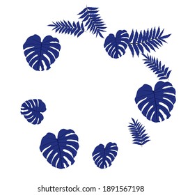 Vektor tropisches Muster aus buntem Blattwerk. Festliche Dekoration. Schöner Frühlingsgarten. Sommergarten. Tropisches Sommerblatt. Natürlicher Frühlingsstil.