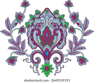 padrão tropical vetorial com flor de lótus. Incrível padrão allover floral, com grande flor vintage bonito. Ilustração vetorial