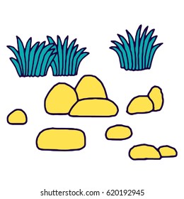 Vector tropical plants and leaves