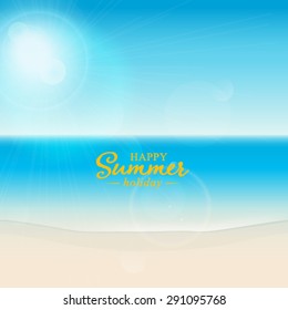 Vector tropical sea background illustration. Summer holiday.