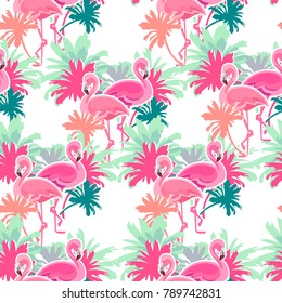 vector tropical seamless, Flamingo Pattern textile design