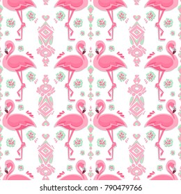 vector tropical seamless, Flamingo Pattern textile design