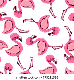 vector tropical seamless, Flamingo Pattern textile design