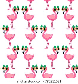 vector tropical seamless, Flamingo Pattern textile design