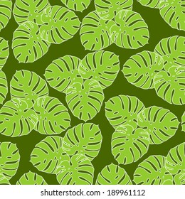 Vector tropical seamless floral pattern.Summer pattern with monstera leaves.Endless background. Vector nature backdrop. Tropical template.