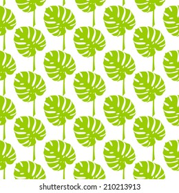 Vector tropical seamless floral pattern.Summer pattern with monstera leaves.Endless  background. Vector nature backdrop. Tropical template.