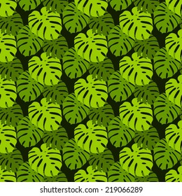 Vector tropical seamless floral pattern.Summer pattern with monstera leaves.Endless background. Vector nature backdrop. Tropical template.