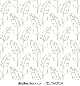 Vector tropical seamless nature pattern.Summer pattern with banana leaves. Endless background. Vector nature backdrop. Tropical template.