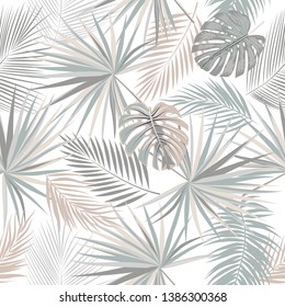 Vector tropical seamless pattern. Botany design. Can be used for brochure template, poster, wedding invitation or card design
