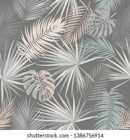 Vector tropical seamless pattern. Botany design. Can be used for brochure template, poster, wedding invitation or card design