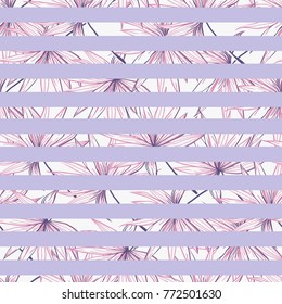 Vector tropical seamless pattern with hibiscus flowers and leaves