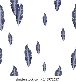 Vector tropical seamless pattern with palm leaves.