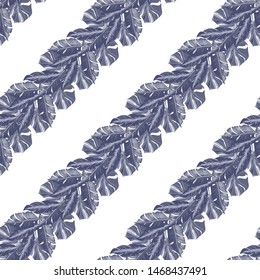 Vector tropical seamless pattern with palm leaves.