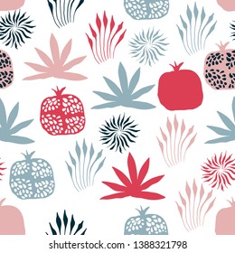Vector tropical seamless Pattern. Scandinavian style. Summer design