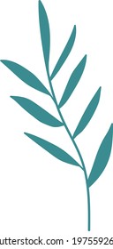 Vector Tropical summer hand draw leaves