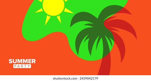 vector tropical summer party greeting card template background illustration design