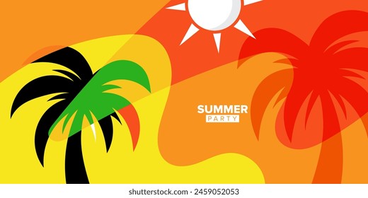 Vector tropical de verano fiesta de felicitaciones tarjeta de Plantilla de fondo ilustración diseño