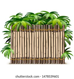 Marco de madera tropical del Vector aislado en el fondo blanco