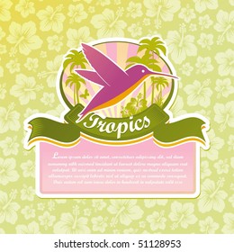Vector tropical travel emblem