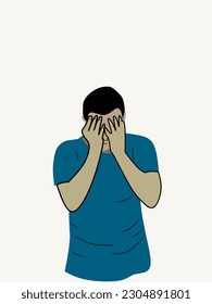 una imagen de un marido cargando demasiada carga, ilusión vectorial
