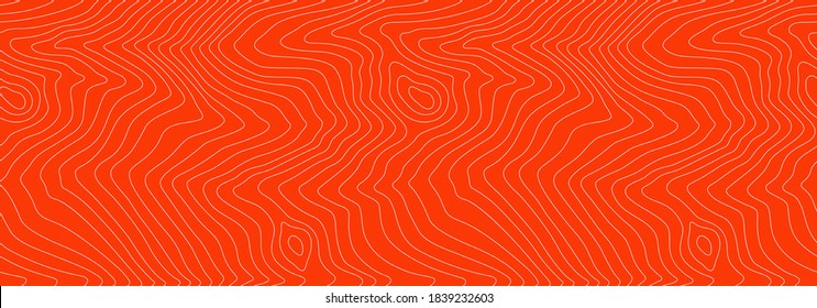 Vector Trout Background for Fish Packaging, Sushi Restaurants and Menu Design. Abstract Pattern with Linear Stylized Salmon Fish Fillet Texture. 