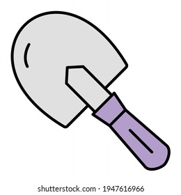 Vector Trowel Outline Icon Design
