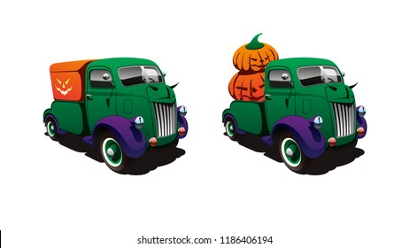 Vector truck for halloween.