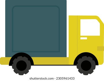 Vector truck icon, loaded truck vector illustration