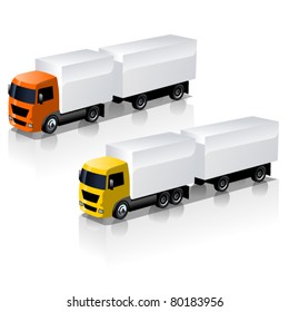 vector truck icons set