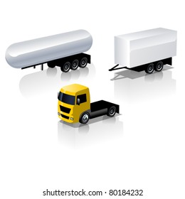 vector truck icons set