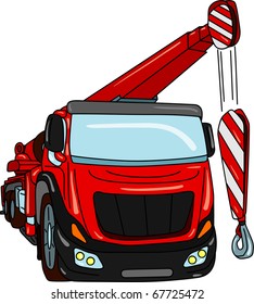 vector - truck mobile crane isolated on background