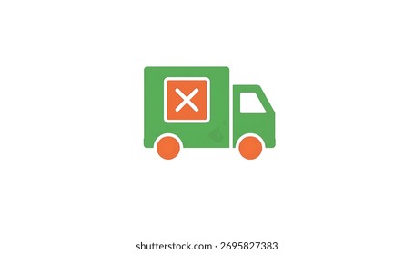 Vector of truck with package box. Symbol of delivery goods