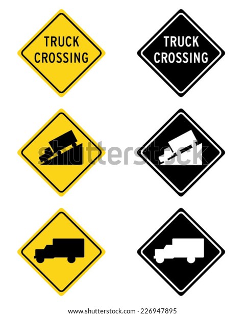 Download Vector Truck Road Sign Set Color Stock Vector (Royalty ...