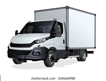 Vector truck template isolated on white. Available EPS-10 separated by groups and layers with transparency effects for one-click repaint