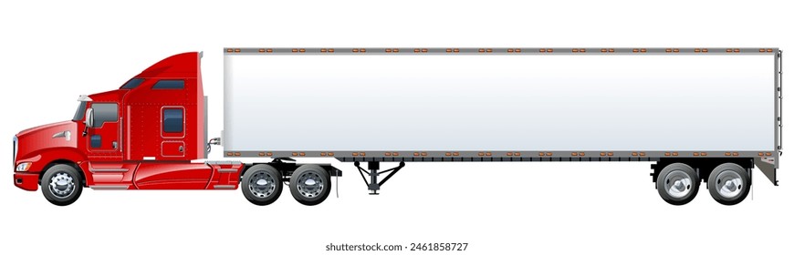 Vector truck template isolated on white. Available EPS-10 separated by groups and layers with transparency effects for one-click repaint and clipping mask for branding