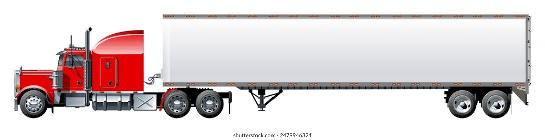 Vector truck template isolated on white. Available EPS-10 separated by groups and layers with transparency effects for one-click recolor