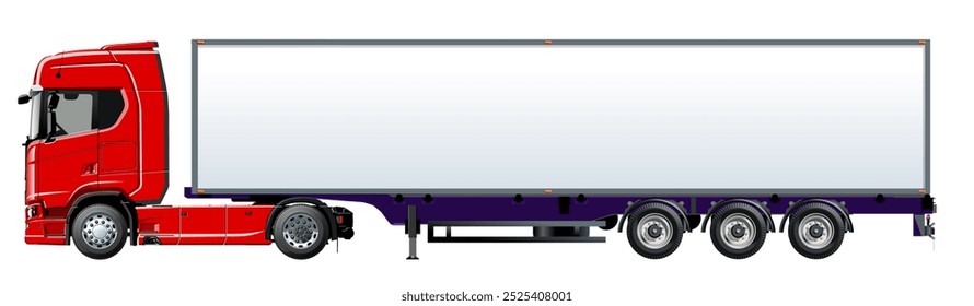 Vector truck template isolated on white. Available EPS-10 separated by groups and layers with transparency effects for one-click recolor