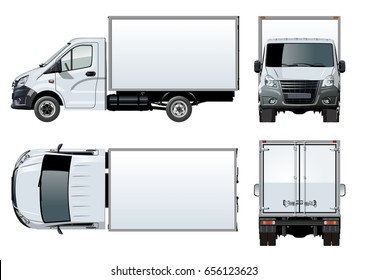 Vector truck template isolated on white. Available EPS-10 separated by groups and layers with transparency effects for one-click repaint