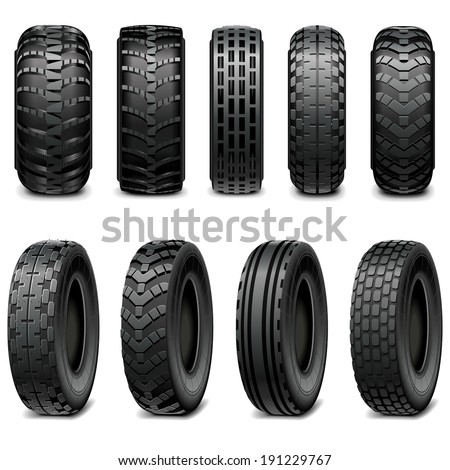 Vector Truck and Tractor Tires