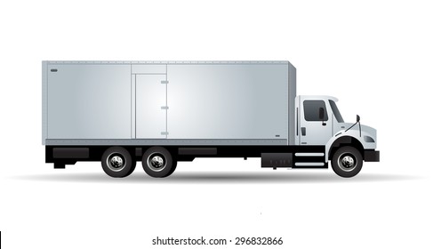 Vector truck with trailer isolated on white background