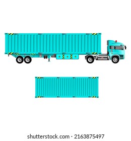Vector of truck with trailer white background