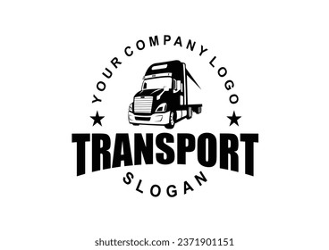 Vector TRUCK transport logo on white background.