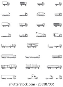 Vector trucks icon set 