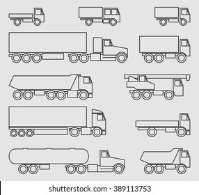 Vector trucks icon set