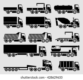 Vector trucks icon set